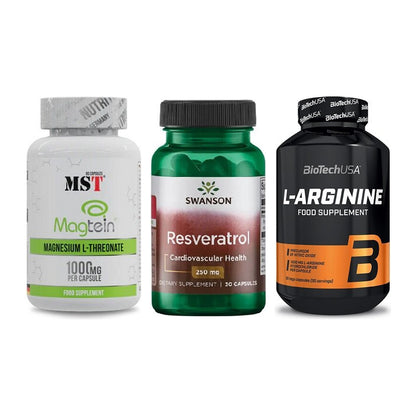 Ausdauer-Set: MST Magnesium + Swanson Resverat + BioTech L-Argini – alle enthaltenen Artikel