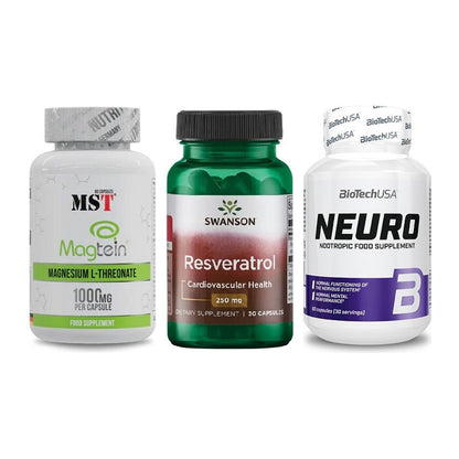 Ausdauer-Set: MST Magnesium + Swanson Resverat + BioTech Neuro – alle enthaltenen Artikel
