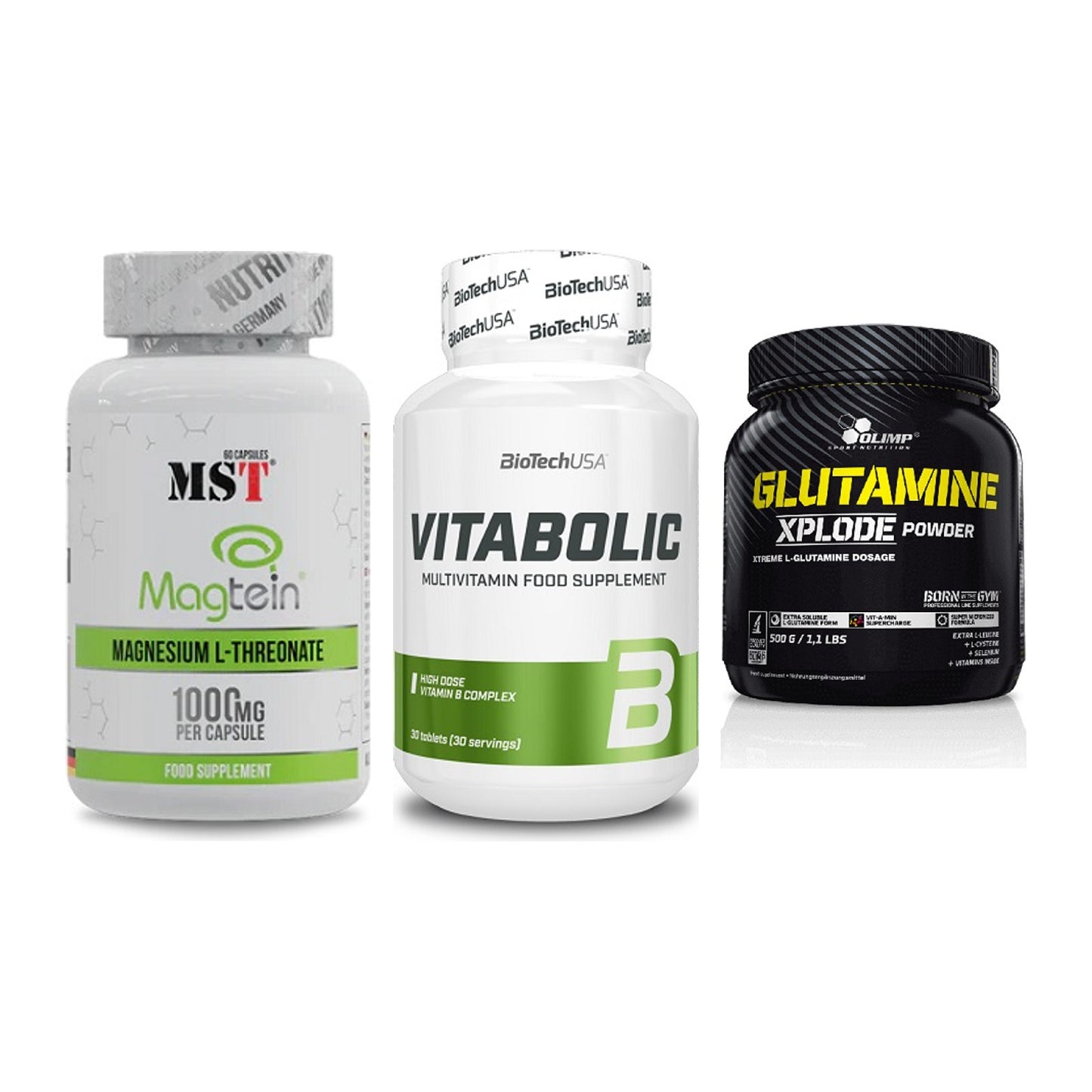 Ausdauer-Set: MST Magnesium + BioTech Vitaboli + Olimp L-Glutamin – alle enthaltenen Artikel