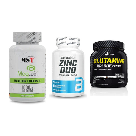 Ausdauer-Set: MST Magnesium + BioTech Zinc Duo + Olimp L-Glutamin – alle enthaltenen Artikel