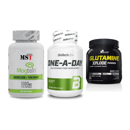 Ausdauer-Set: MST Magnesium + BioTech One A + Olimp L-Glutamin – alle enthaltenen Artikel