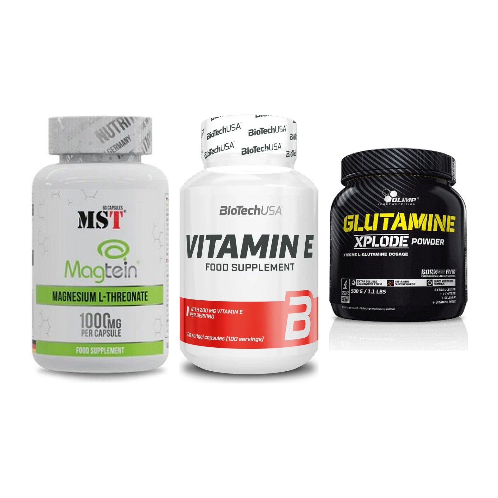 Ausdauer-Set: MST Magnesium + BioTech Vitamin + Olimp L-Glutamin – alle enthaltenen Artikel