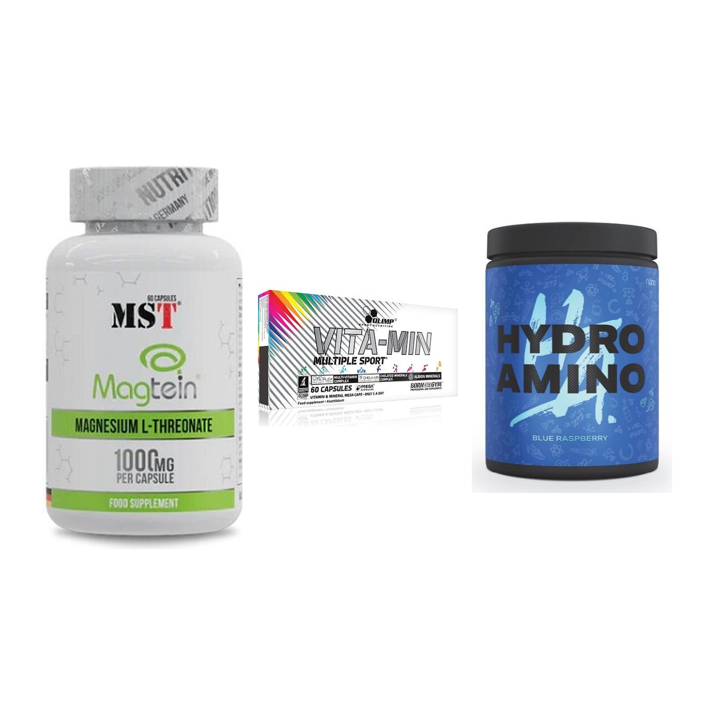 Ausdauer-Set: MST Magnesium + Olimp Vita-Min + Nanosupps Hydro – alle enthaltenen Artikel