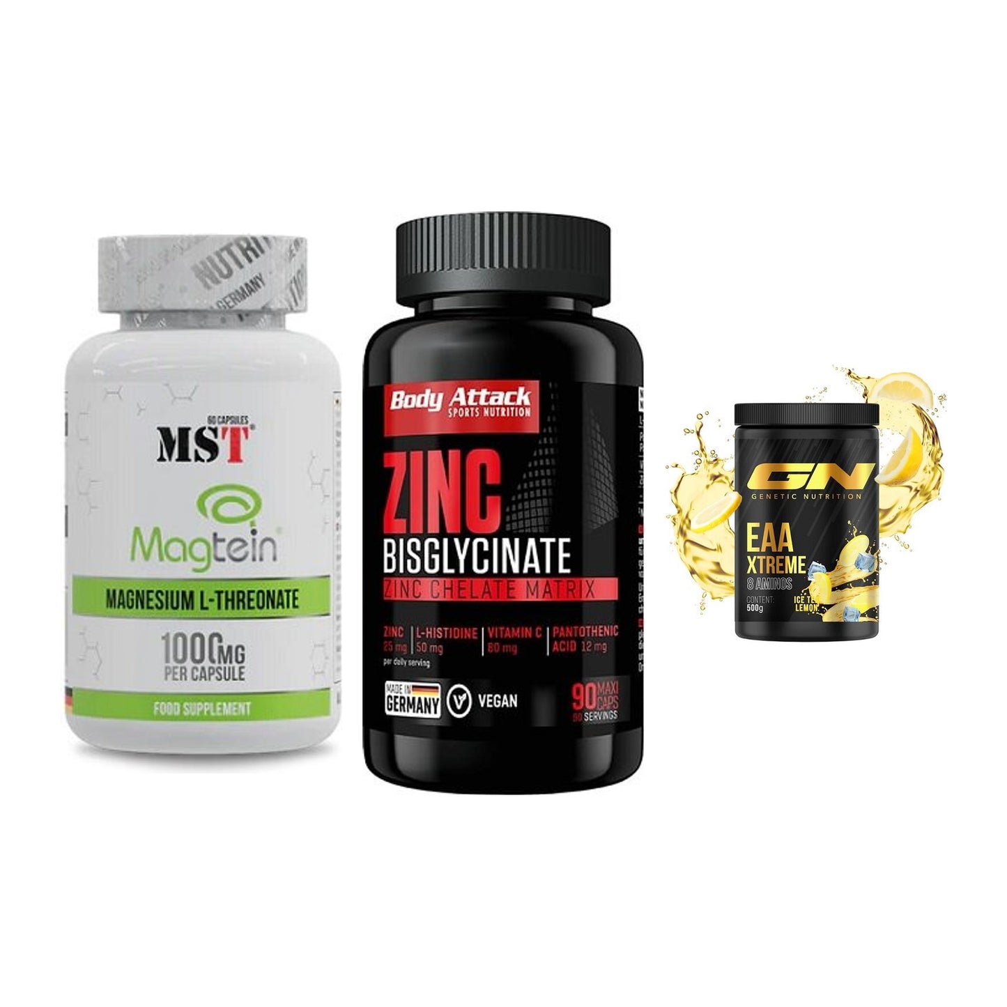 Ausdauer-Set: MST Magnesium + Body Attack Zink + GN EAA Xtreme – alle enthaltenen Artikel
