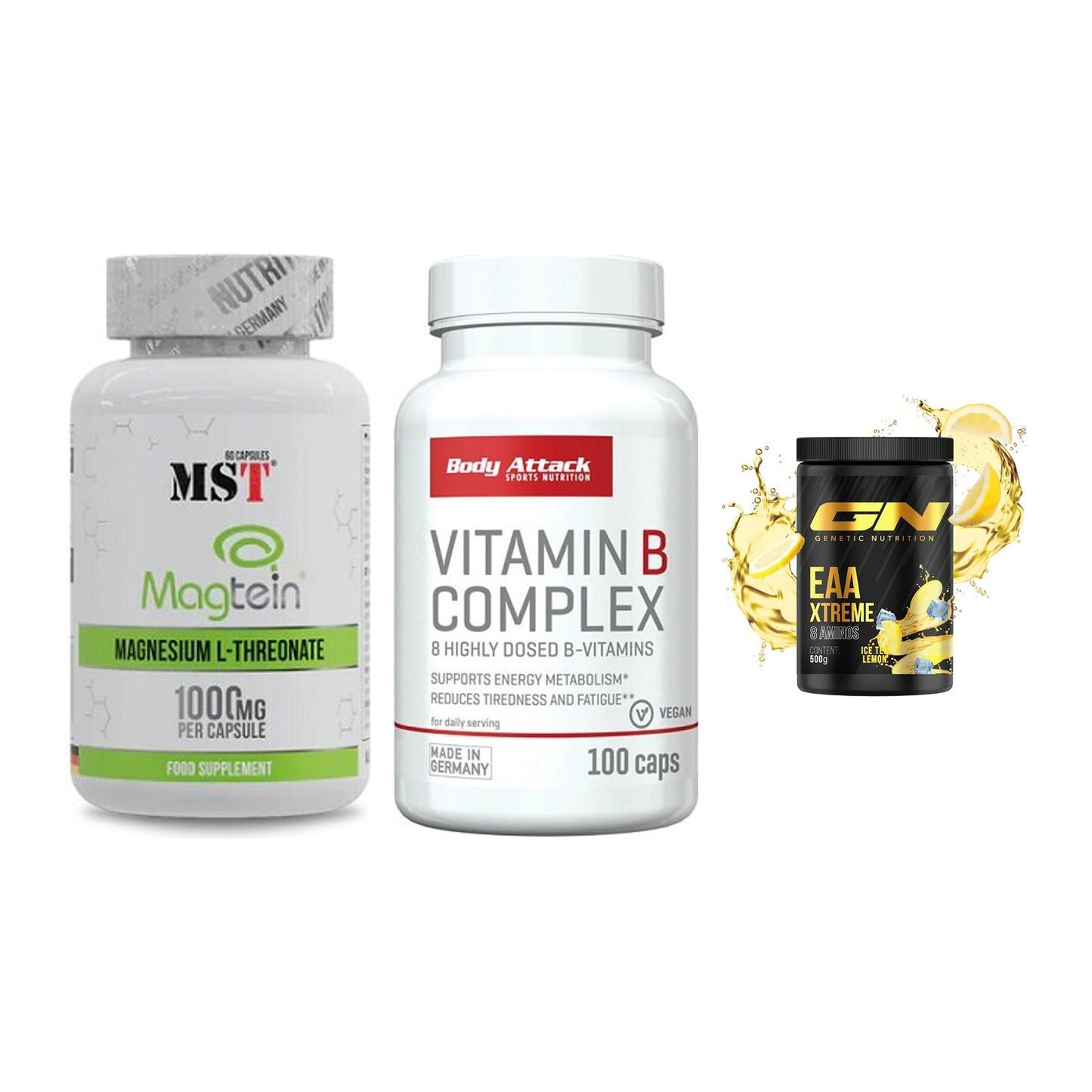 Ausdauer-Set: MST Magnesium + Body Attack + GN EAA Xtreme – alle enthaltenen Artikel