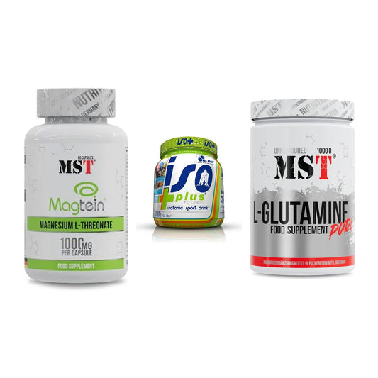 Ausdauer-Set: MST Magnesium + Olimp Iso Plus + MST Glutamine – alle enthaltenen Artikel