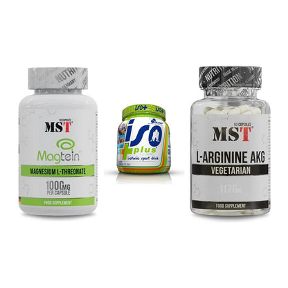 Ausdauer-Set: MST Magnesium + Olimp Iso Plus + MST Arginin AAKG – alle enthaltenen Artikel