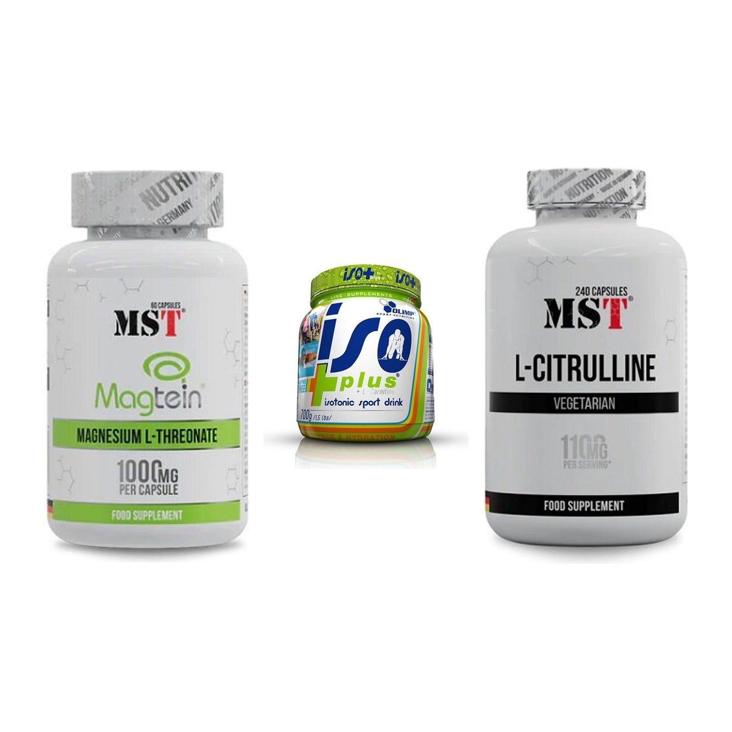 Ausdauer-Set: MST Magnesium + Olimp Iso Plus + MST Citrulline – alle enthaltenen Artikel