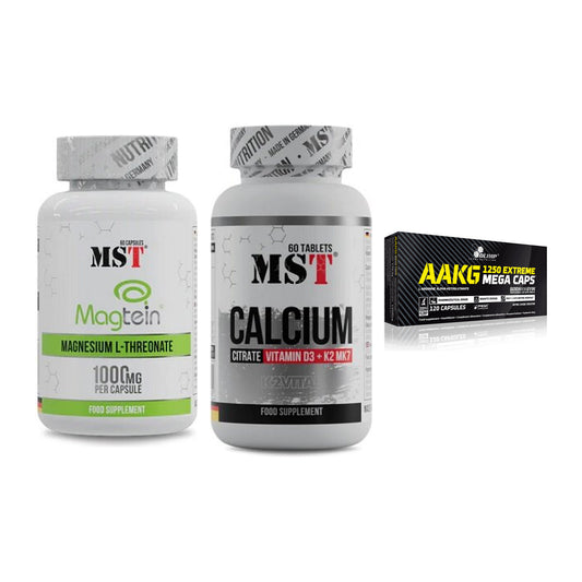 Ausdauer-Set: MST Magnesium + MST Calcium + Olimp AAKG – alle enthaltenen Artikel