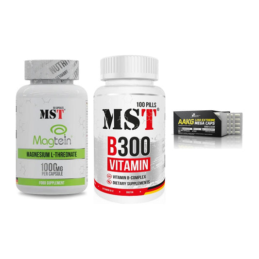 Ausdauer-Set: MST Magnesium + MST B300 B-Compl + Olimp AAKG – alle enthaltenen Artikel