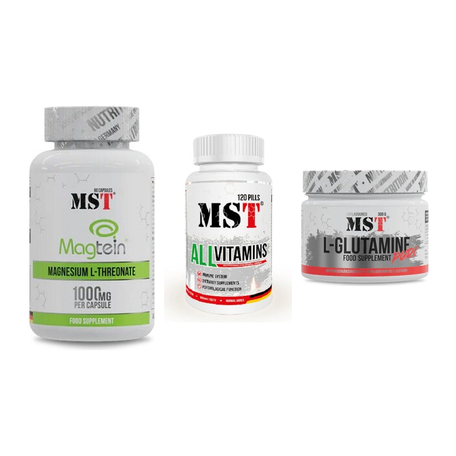 Ausdauer-Set: MST Magnesium + MST All Vitamins + MST Glutamine – alle enthaltenen Artikel