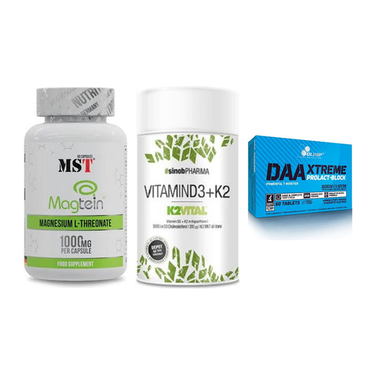 Ausdauer-Set: MST Magnesium + Sinob Vitamin D3 + Olimp DAA Xtreme – alle enthaltenen Artikel