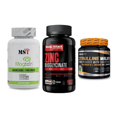 Ausdauer-Set: MST Magnesium + Body Attack Zink + BioTech Citrulli – alle enthaltenen Artikel