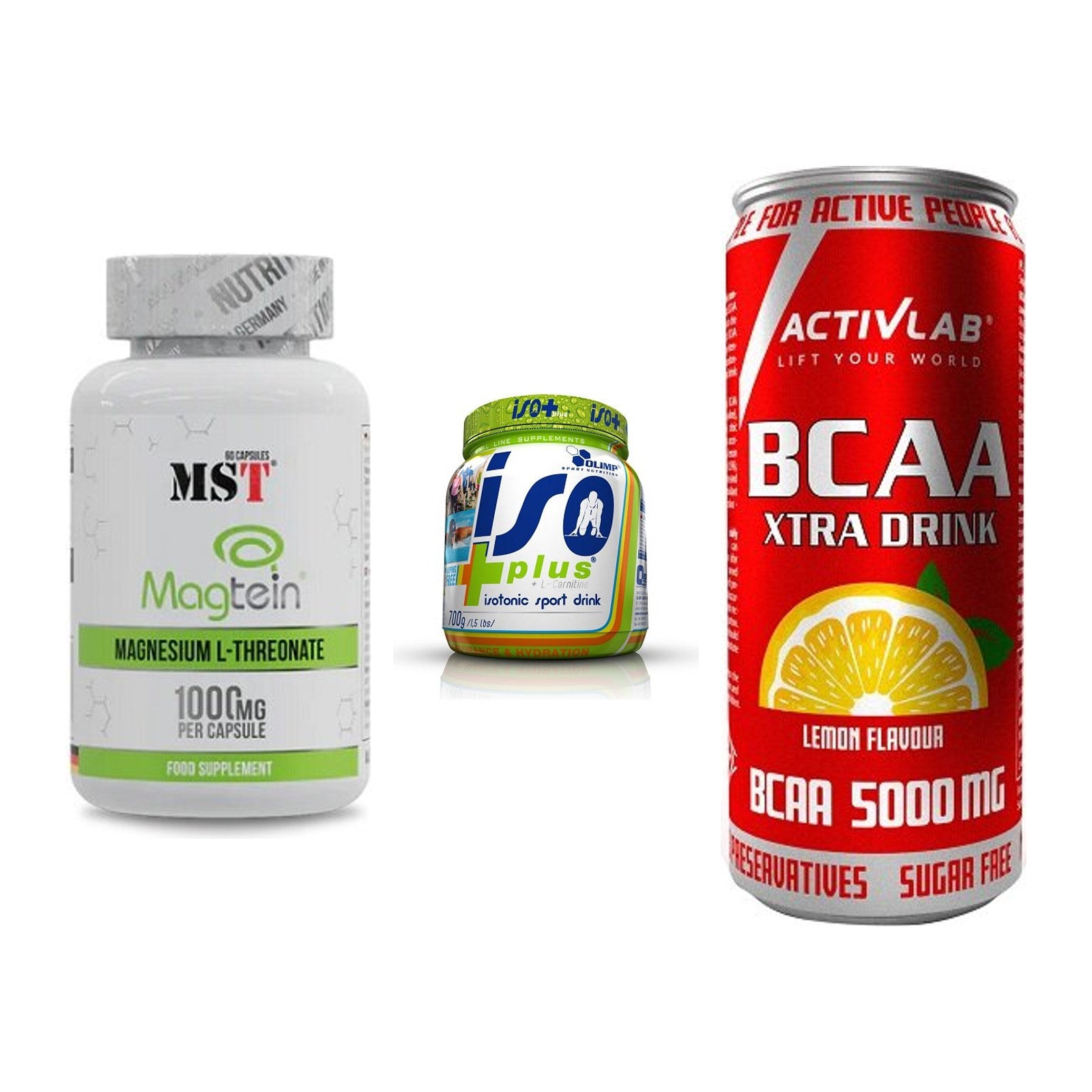 Ausdauer-Set: MST Magnesium + Olimp Iso Plus + Activlab BCAA – alle enthaltenen Artikel