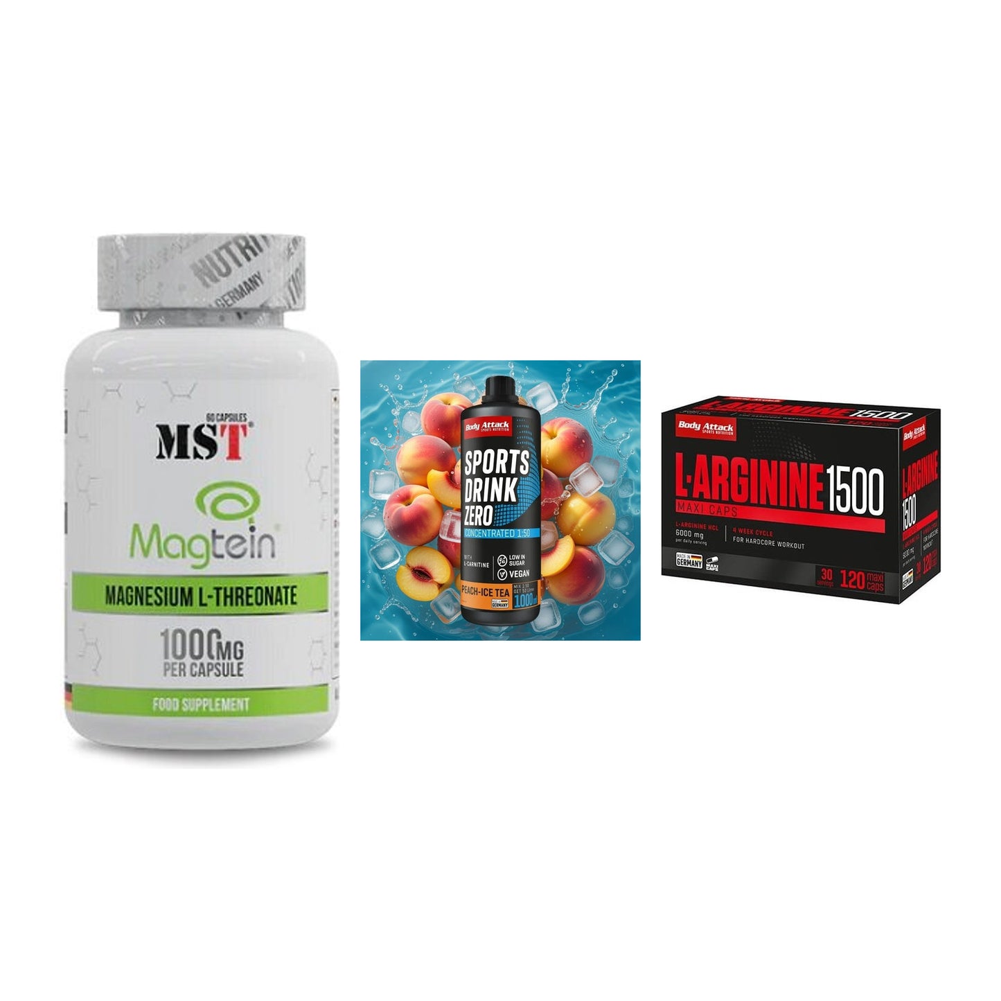 Ausdauer-Set: MST Magnesium + Body Attack Sports + 1 weitere – alle enthaltenen Artikel