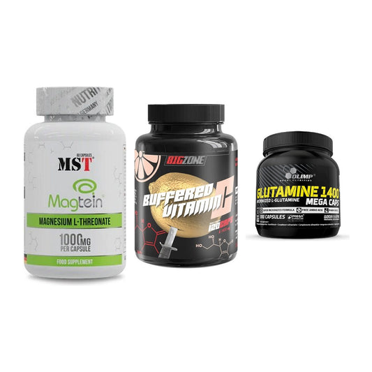 Ausdauer-Set: MST Magnesium + Big Zone Buffere + Olimp L-Glutamin – alle enthaltenen Artikel