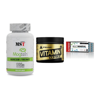 Ausdauer-Set: MST Magnesium + Peak Vitamin + Nutrend Multimin – alle enthaltenen Artikel