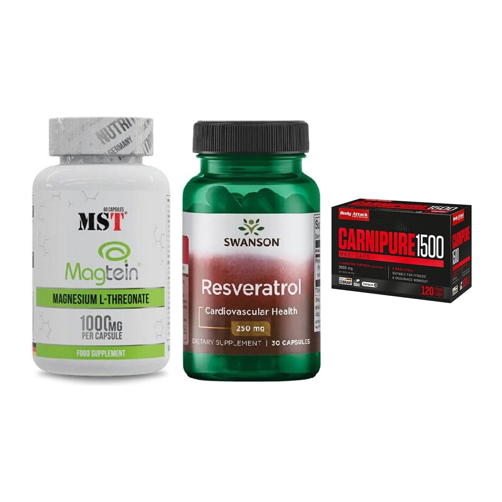 Ausdauer-Set: MST Magnesium + Swanson Resverat + Body Attack – alle enthaltenen Artikel