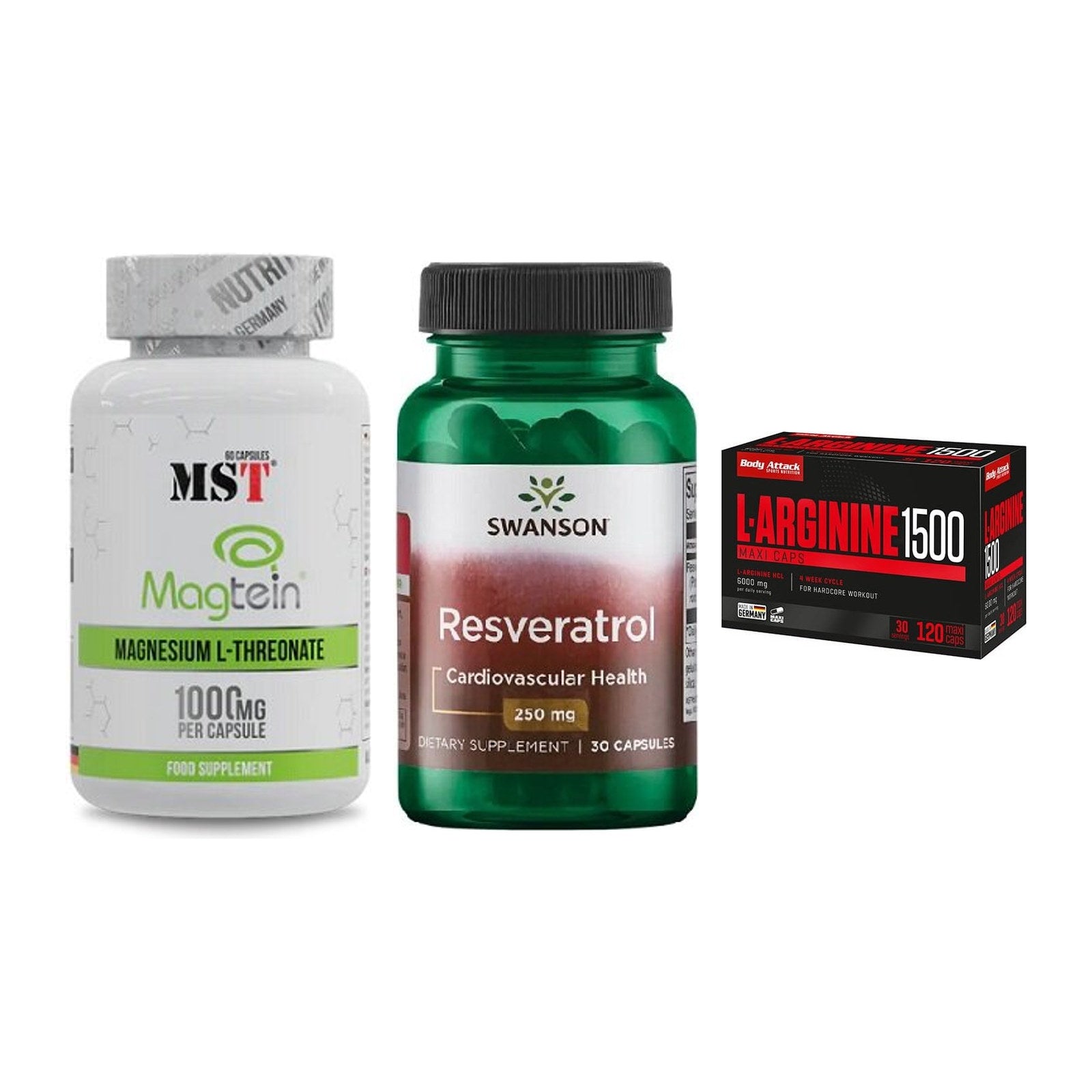 Ausdauer-Set: MST Magnesium + Swanson Resverat + Body Attack – alle enthaltenen Artikel