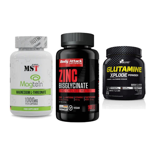 Ausdauer-Set: MST Magnesium + Body Attack Zink + Olimp L-Glutamin – alle enthaltenen Artikel