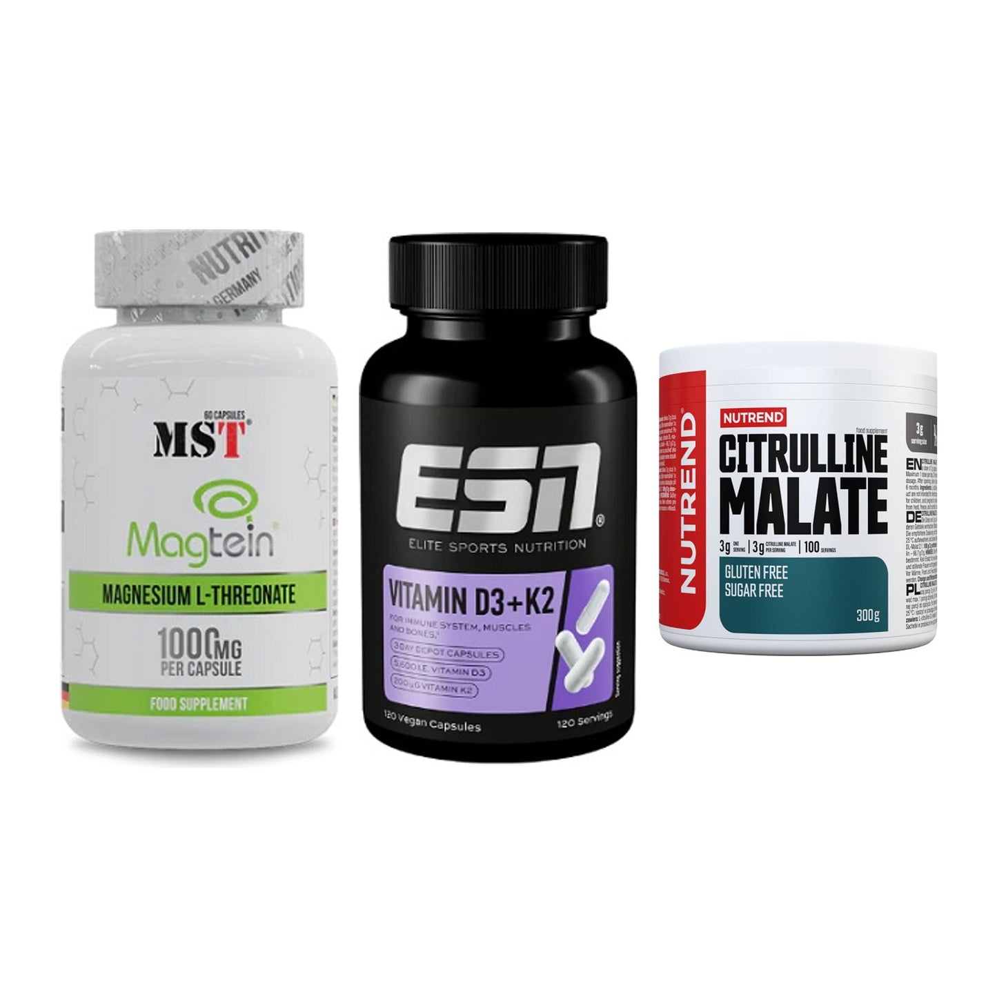 Ausdauer-Set: MST Magnesium + ESN Vitamin D3 + Nutrend Citrulli – alle enthaltenen Artikel