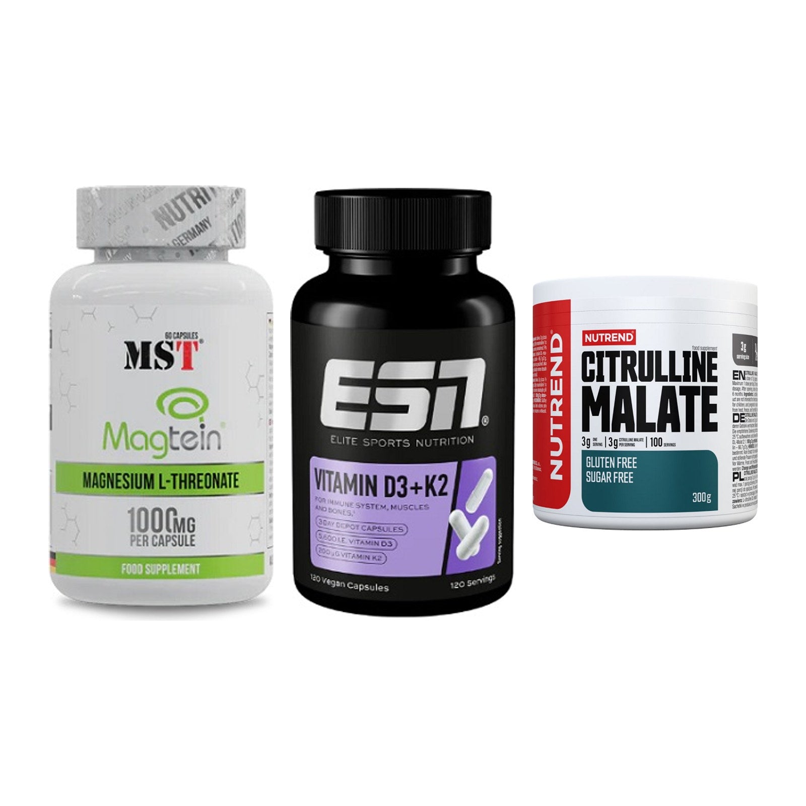 Ausdauer-Set: MST Magnesium + ESN Vitamin D3 + Nutrend Citrulli – alle enthaltenen Artikel
