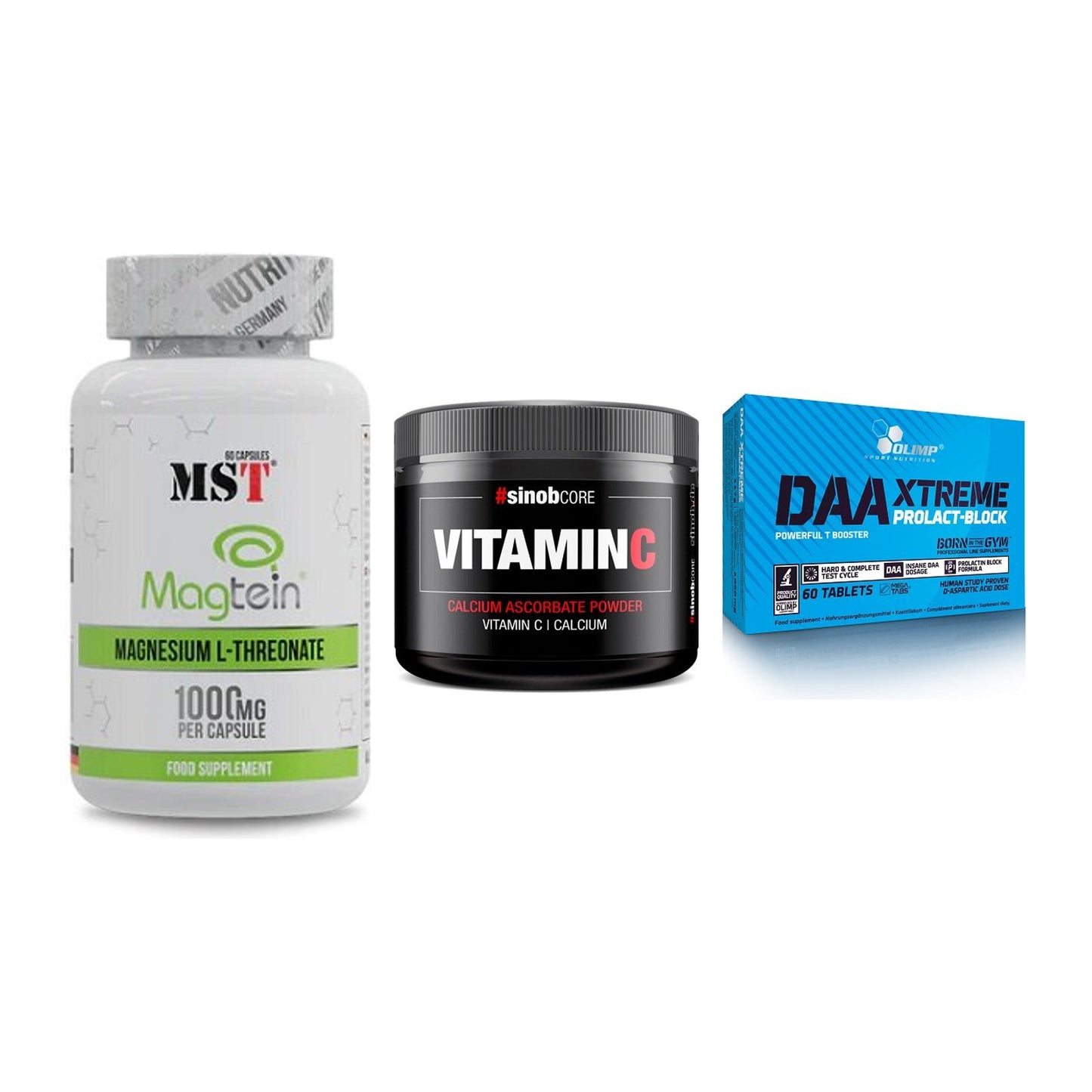 Ausdauer-Set: MST Magnesium + Sinob Vitamin C + Olimp DAA Xtreme – alle enthaltenen Artikel