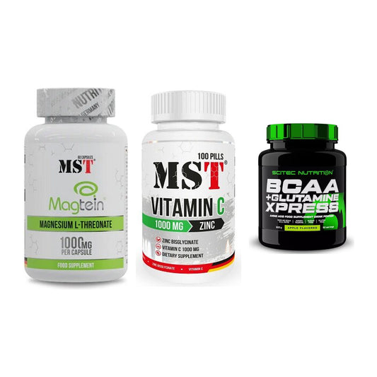 Ausdauer-Set: MST Magnesium + MST Vitamin C + Scitec BCAA – alle enthaltenen Artikel