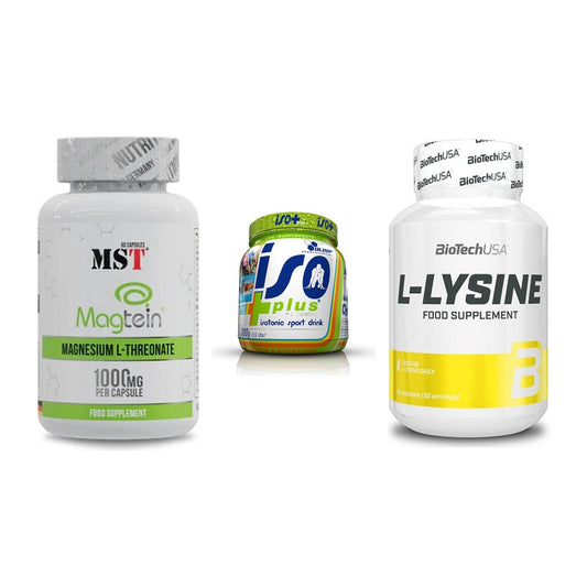 Ausdauer-Set: MST Magnesium + Olimp Iso Plus + BioTech L-Lysine – alle enthaltenen Artikel