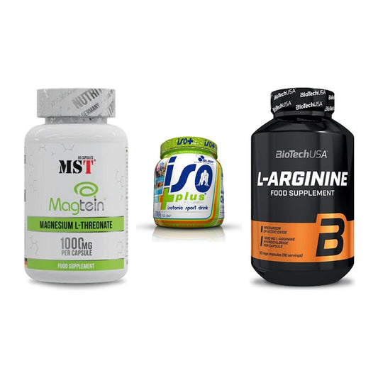 Ausdauer-Set: MST Magnesium + Olimp Iso Plus + BioTech L-Argini – alle enthaltenen Artikel