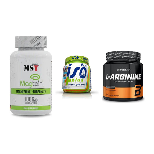 Ausdauer-Set: MST Magnesium + Olimp Iso Plus + BioTech L-Argini – alle enthaltenen Artikel