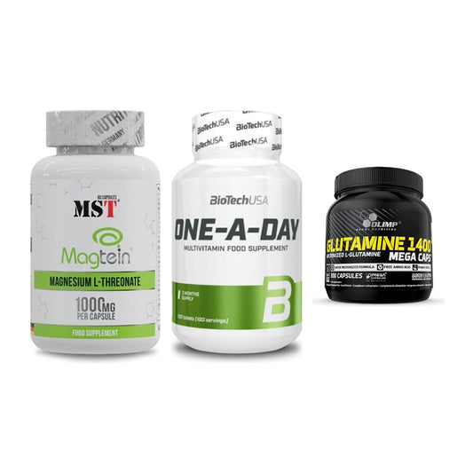 Ausdauer-Set: MST Magnesium + BioTech One A + Olimp L-Glutamin – alle enthaltenen Artikel