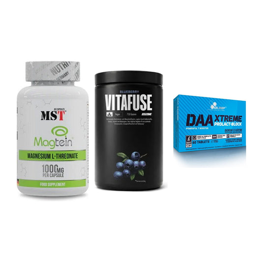 Ausdauer-Set: MST Magnesium + Big Zone Vitafus + Olimp DAA Xtreme – alle enthaltenen Artikel