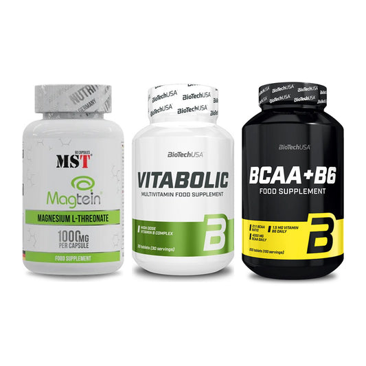 Ausdauer-Set: MST Magnesium + BioTech Vitaboli + BioTech BCAA+B6 – alle enthaltenen Artikel