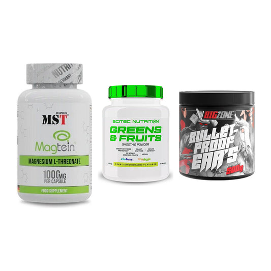 Ausdauer-Set: MST Magnesium + Scitec Greens + Big Zone Bulletp – alle enthaltenen Artikel