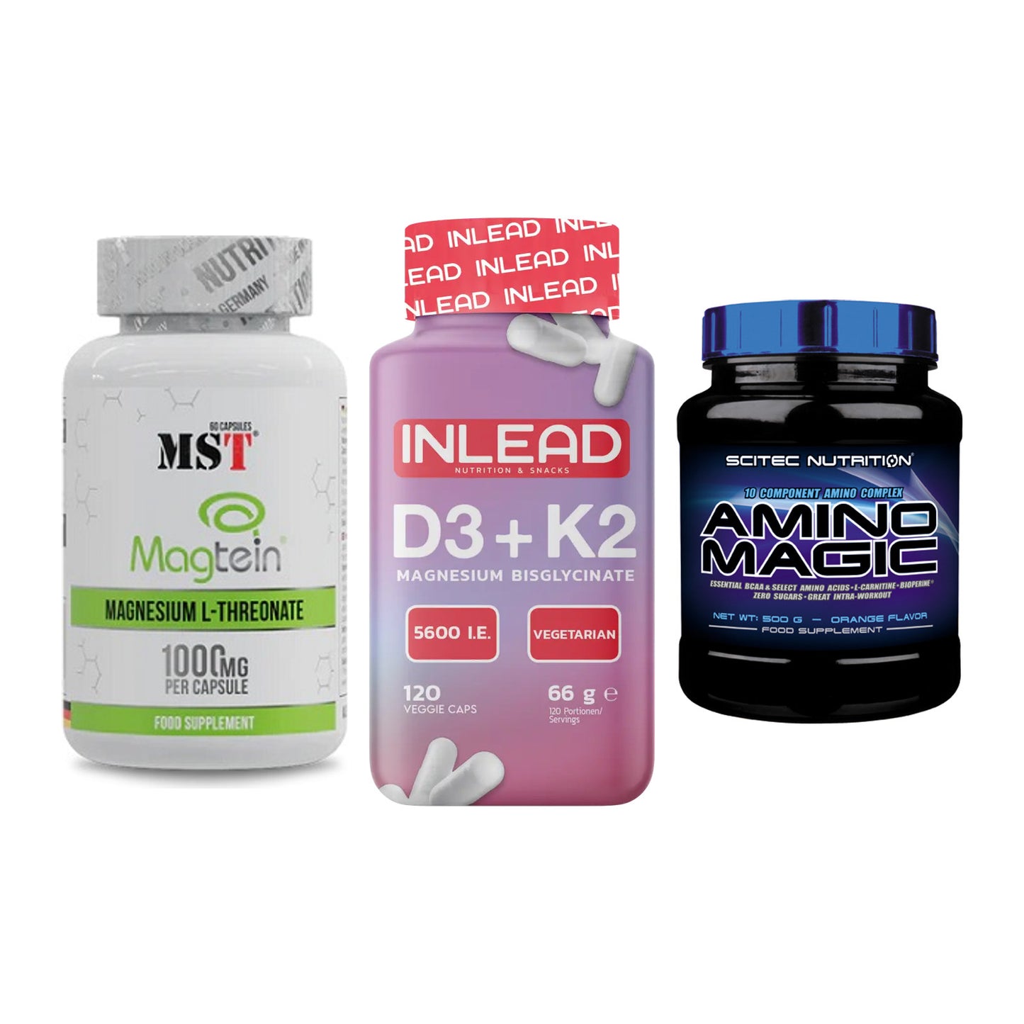 Ausdauer-Set: MST Magnesium + INLEAD Vitamin + Scitec Amino – alle enthaltenen Artikel