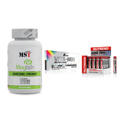 Ausdauer-Set: MST Magnesium + Olimp Vita-Min + Nutrend AAKG – alle enthaltenen Artikel