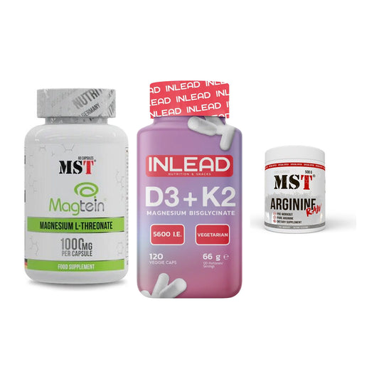 Ausdauer-Set: MST Magnesium + INLEAD Vitamin + MST Arginine RAW – alle enthaltenen Artikel