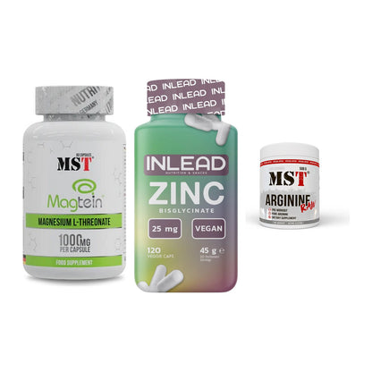 Ausdauer-Set: MST Magnesium + INLEAD Zink + MST Arginine RAW – alle enthaltenen Artikel