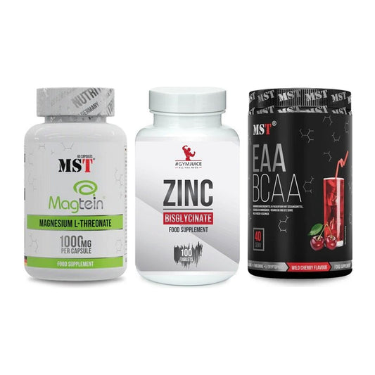 Ausdauer-Set: MST Magnesium + #GYMJUICE ZINC + MST EAA & BCAA – alle enthaltenen Artikel