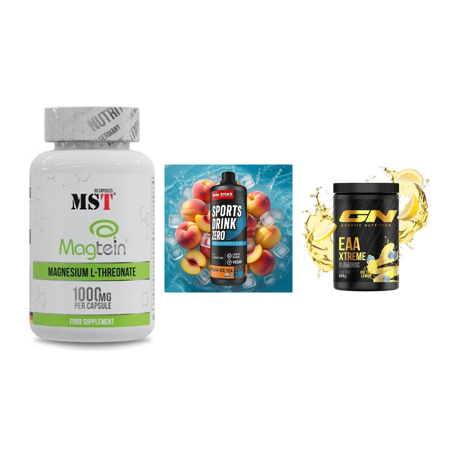 Ausdauer-Set: MST Magnesium + Body Attack + GN EAA Xtreme – alle enthaltenen Artikel