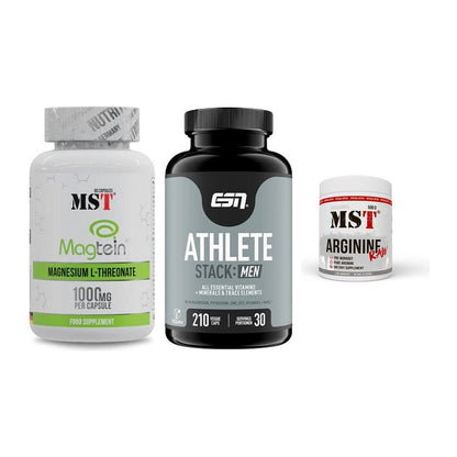 Ausdauer-Set: MST Magnesium + ESN Athlete + MST Arginine RAW – alle enthaltenen Artikel