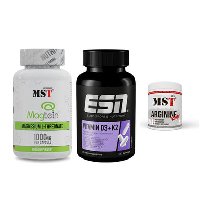Ausdauer-Set: MST Magnesium + ESN Vitamin D3 + MST Arginine RAW – alle enthaltenen Artikel