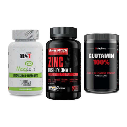 Ausdauer-Set: MST Magnesium + Body Attack Zink + Sinob Core – alle enthaltenen Artikel