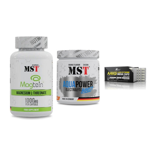 Ausdauer-Set: MST Magnesium + MST Aqua Power + Olimp AAKG – alle enthaltenen Artikel