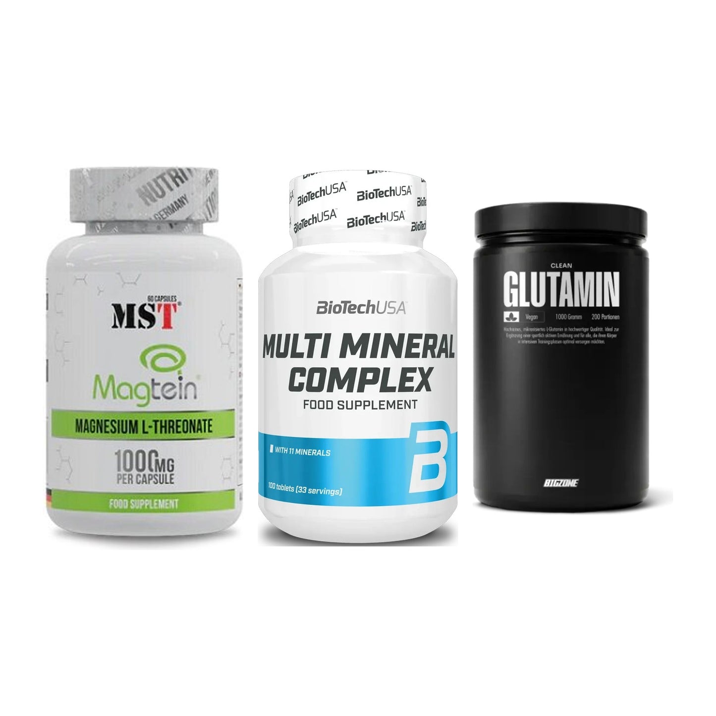 Ausdauer-Set: MST Magnesium + BioTech Multi + Big Zone Glutami – alle enthaltenen Artikel