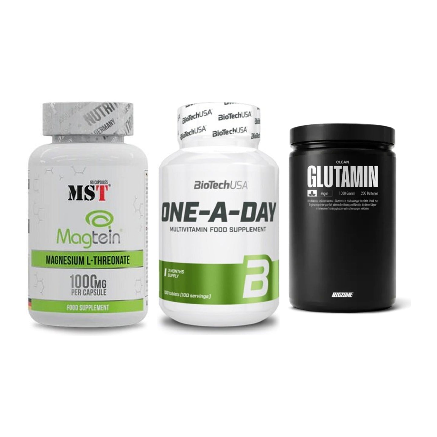 Ausdauer-Set: MST Magnesium + BioTech One A + Big Zone Glutami – alle enthaltenen Artikel