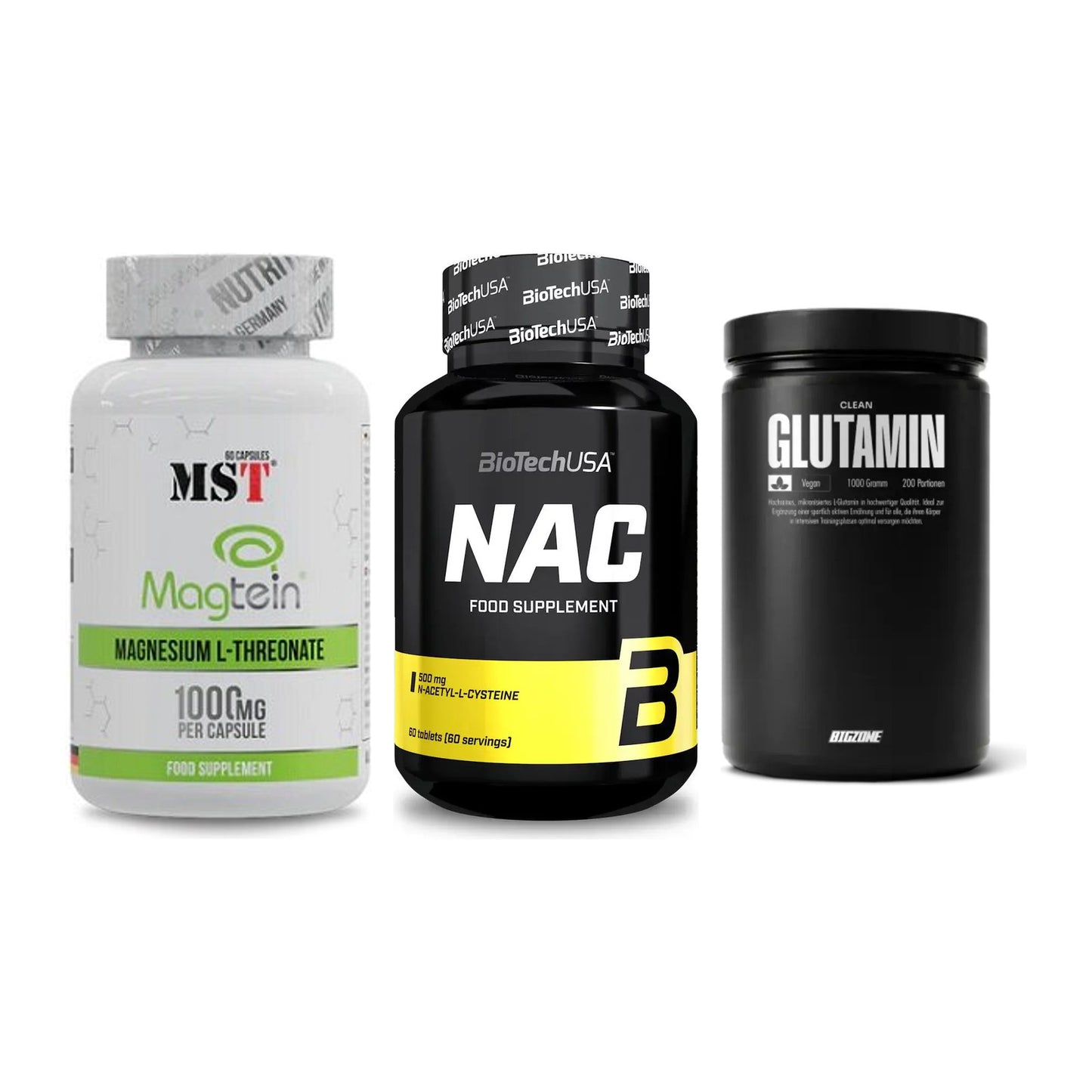 Ausdauer-Set: MST Magnesium + BioTech NAC + Big Zone Glutami – alle enthaltenen Artikel