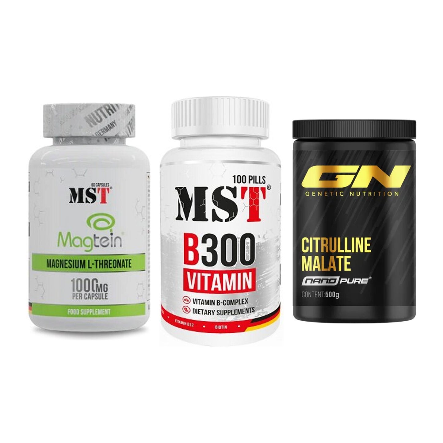 Ausdauer-Set: MST Magnesium + MST B300 B-Compl + GN Citrulline – alle enthaltenen Artikel