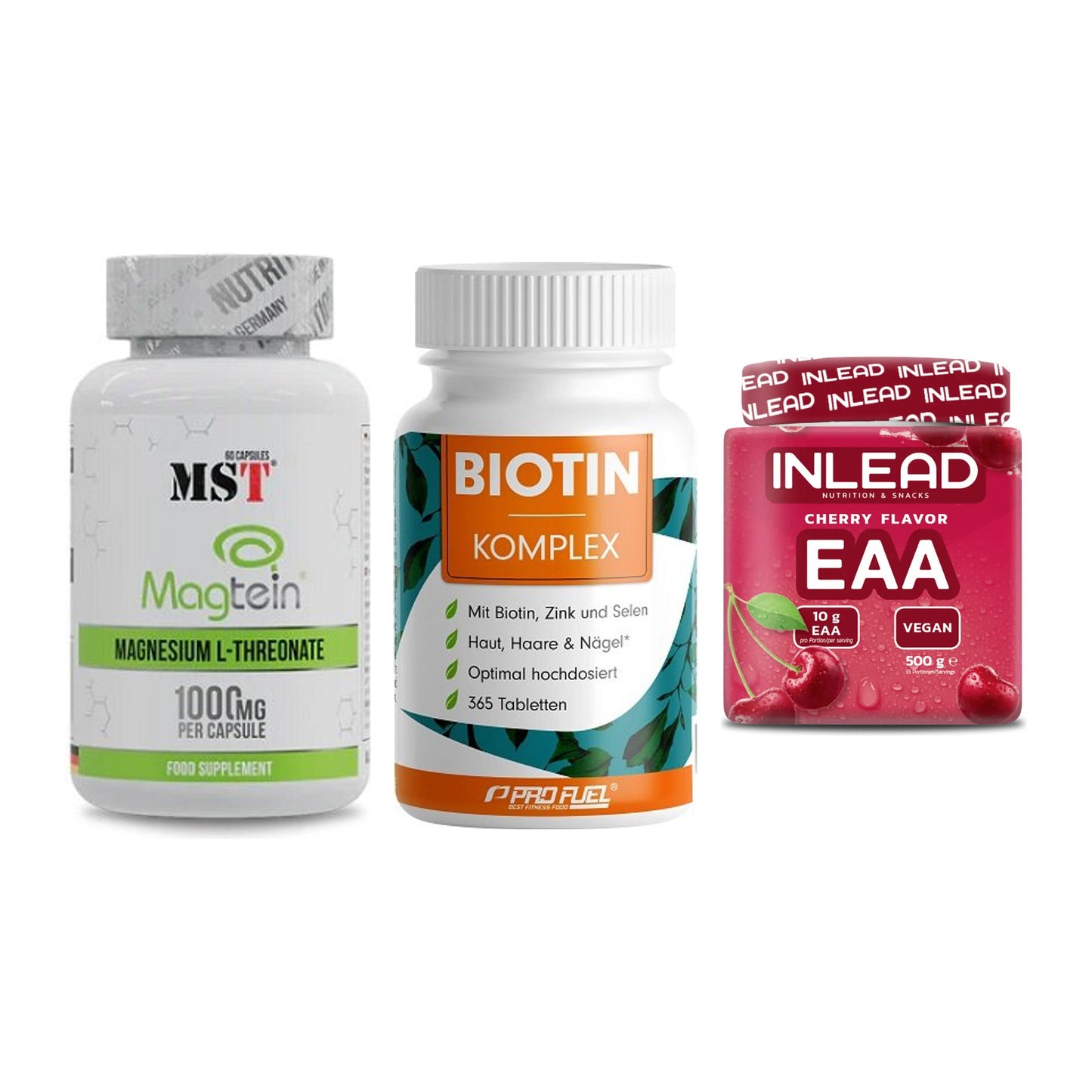 Ausdauer-Set: MST Magnesium + ProFuel BIOTIN + INLEAD EAA – alle enthaltenen Artikel